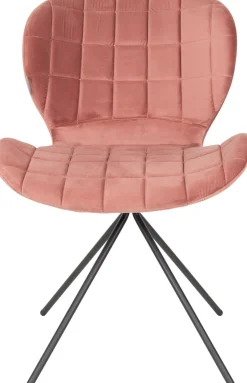 Online Zuiver OMG velvet (set van 2) Eetkamerstoel Old Pink