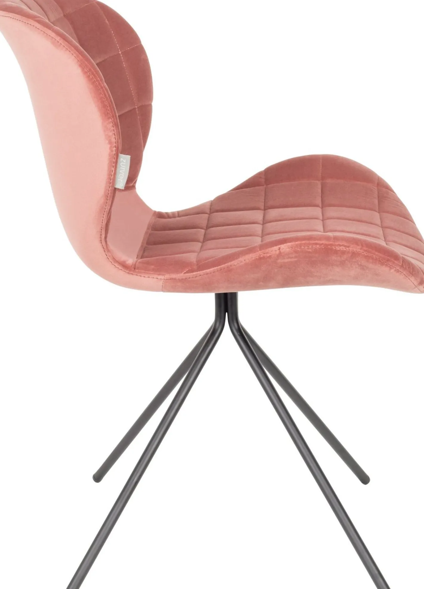 Online Zuiver OMG velvet (set van 2) Eetkamerstoel Old Pink