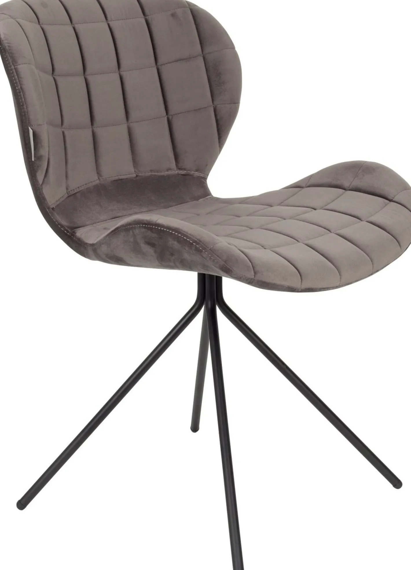 Online Zuiver OMG velvet (set van 2) Eetkamerstoel Grey