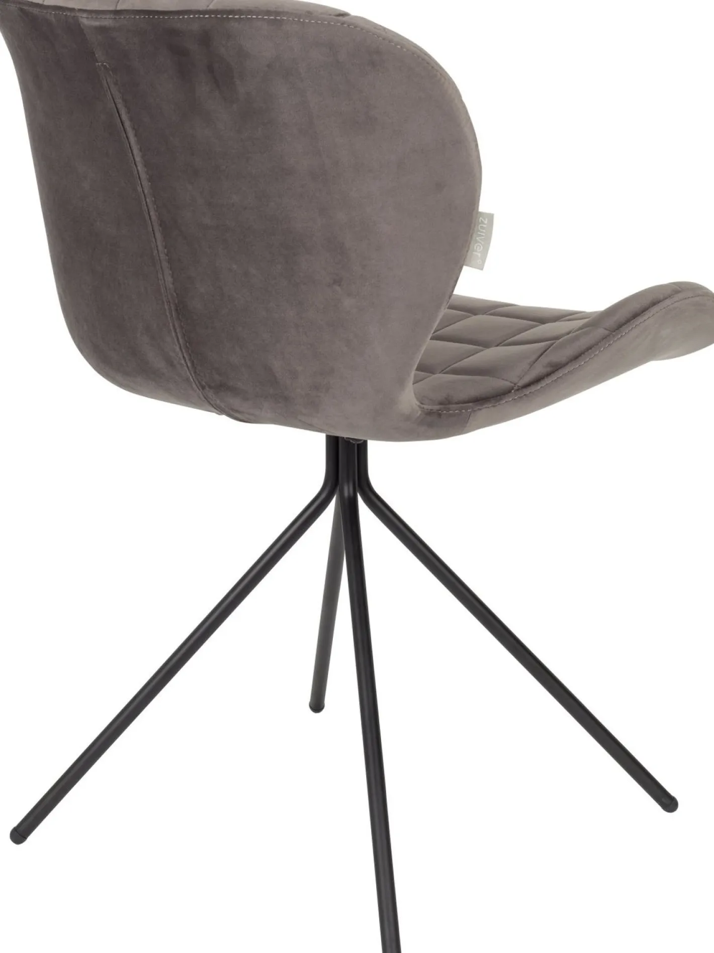 Online Zuiver OMG velvet (set van 2) Eetkamerstoel Grey
