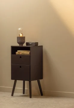 Outlet WOOOD Ozzy Hoog Nachtkastje Black