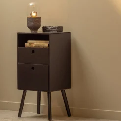Outlet WOOOD Ozzy Hoog Nachtkastje Black