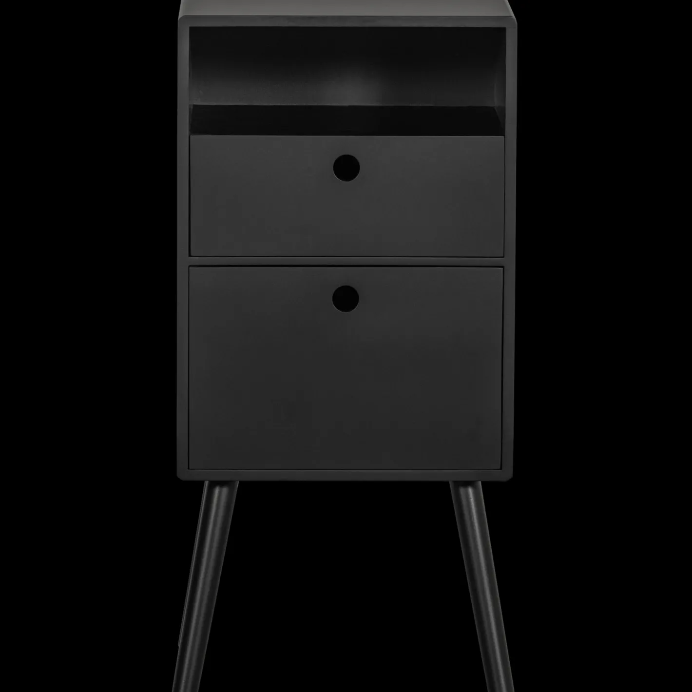 Outlet WOOOD Ozzy Hoog Nachtkastje Black