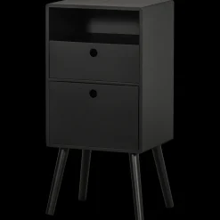 Outlet WOOOD Ozzy Hoog Nachtkastje Black