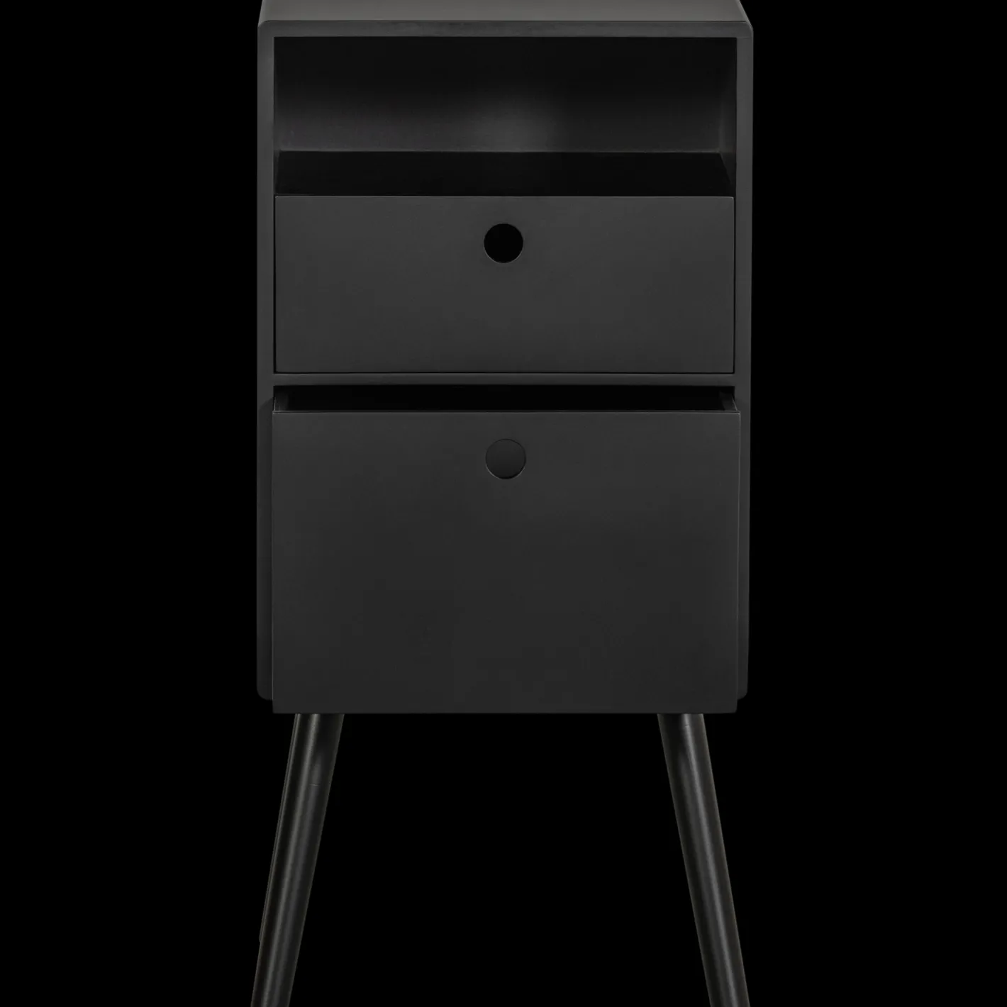Outlet WOOOD Ozzy Hoog Nachtkastje Black