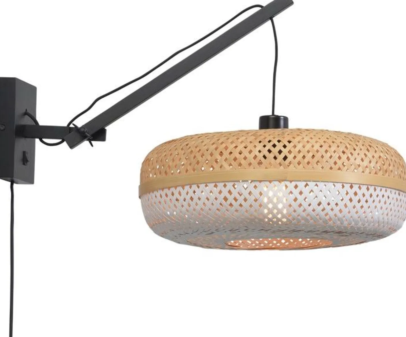 Discount Good&Mojo Palawan S Black Wandlamp Natural/White