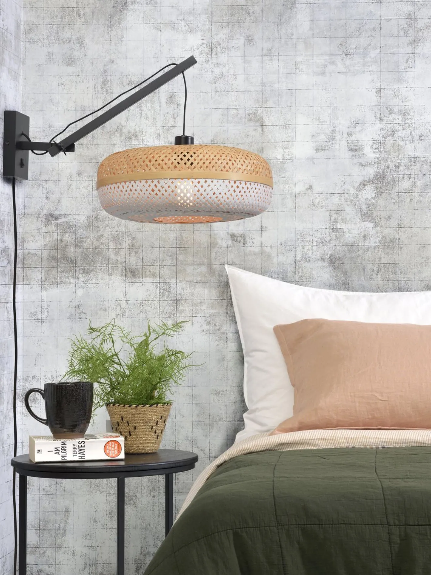 Discount Good&Mojo Palawan S Black Wandlamp Natural/White