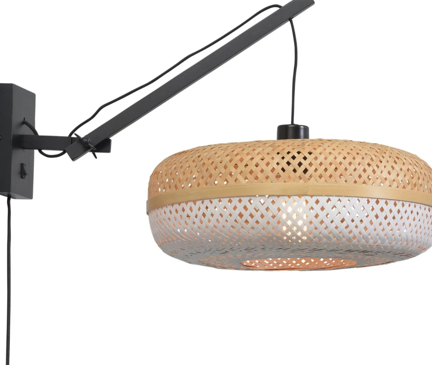 Discount Good&Mojo Palawan S Black Wandlamp Natural/White