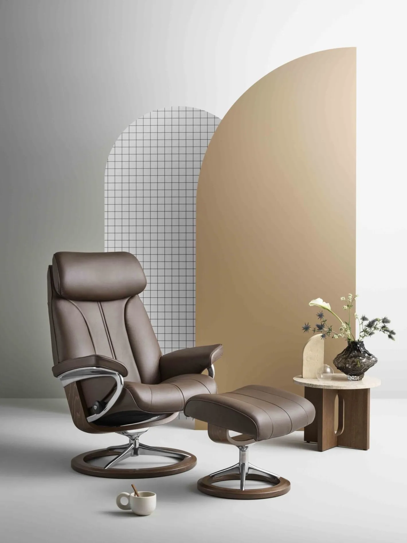 Discount Stressless Paul Relaxfauteuil + Hocker Chocolate