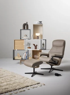 Best Stressless Philip M Relaxfauteuil + Hocker Greige