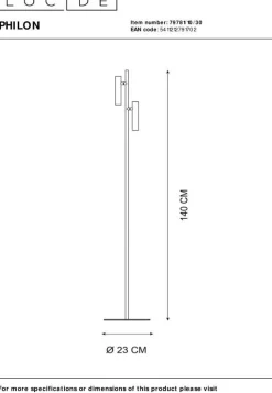 Lucide Philon Vloerlamp Zwart