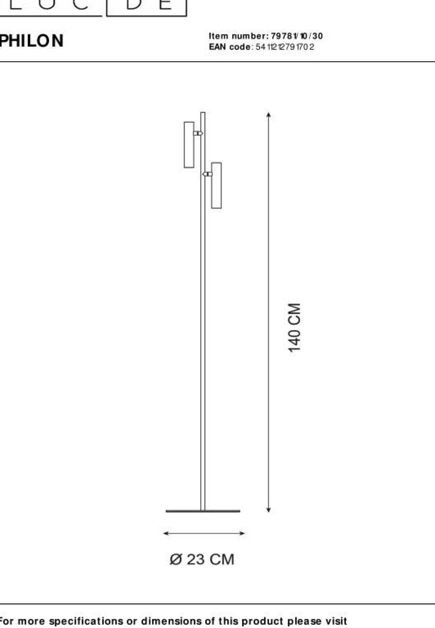 Lucide Philon Vloerlamp Zwart