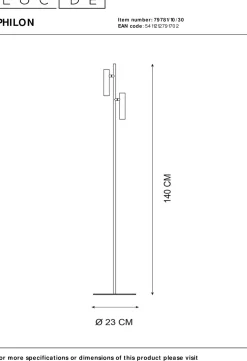 Lucide Philon Vloerlamp Zwart