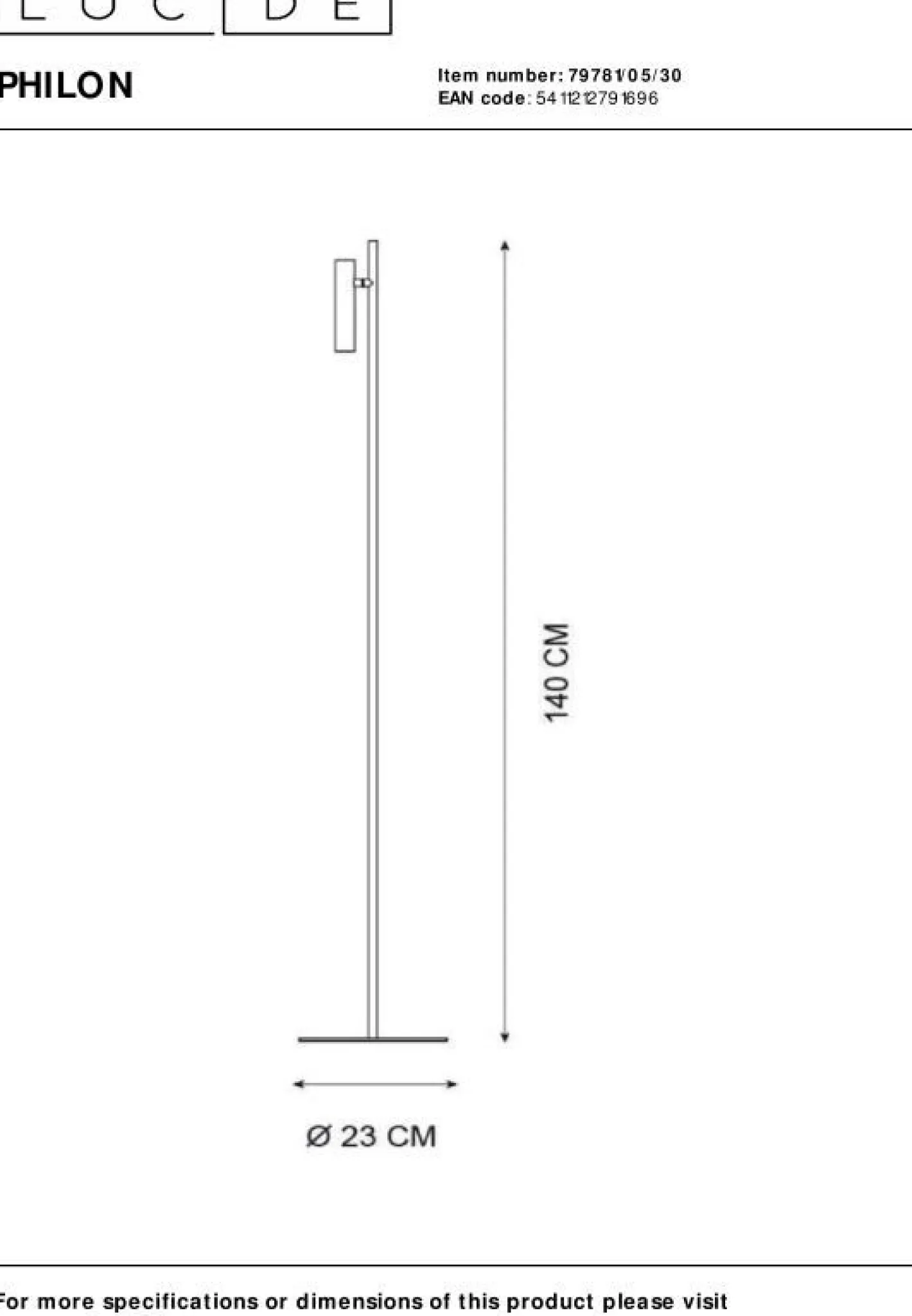 New Lucide Philon Vloerlamp Zwart