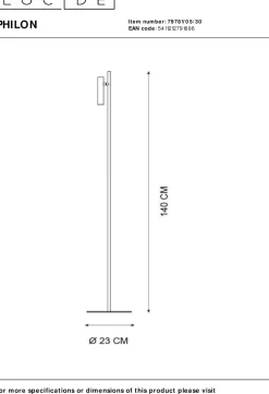 New Lucide Philon Vloerlamp Zwart