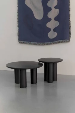 Sale Studio HENK Pillar Rond Salontafel Gerookt Gebeitst