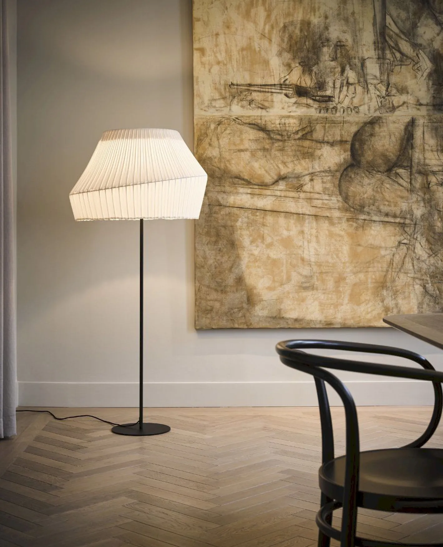 Online Hollands Licht Pleat 75 Vloerlamp Off White