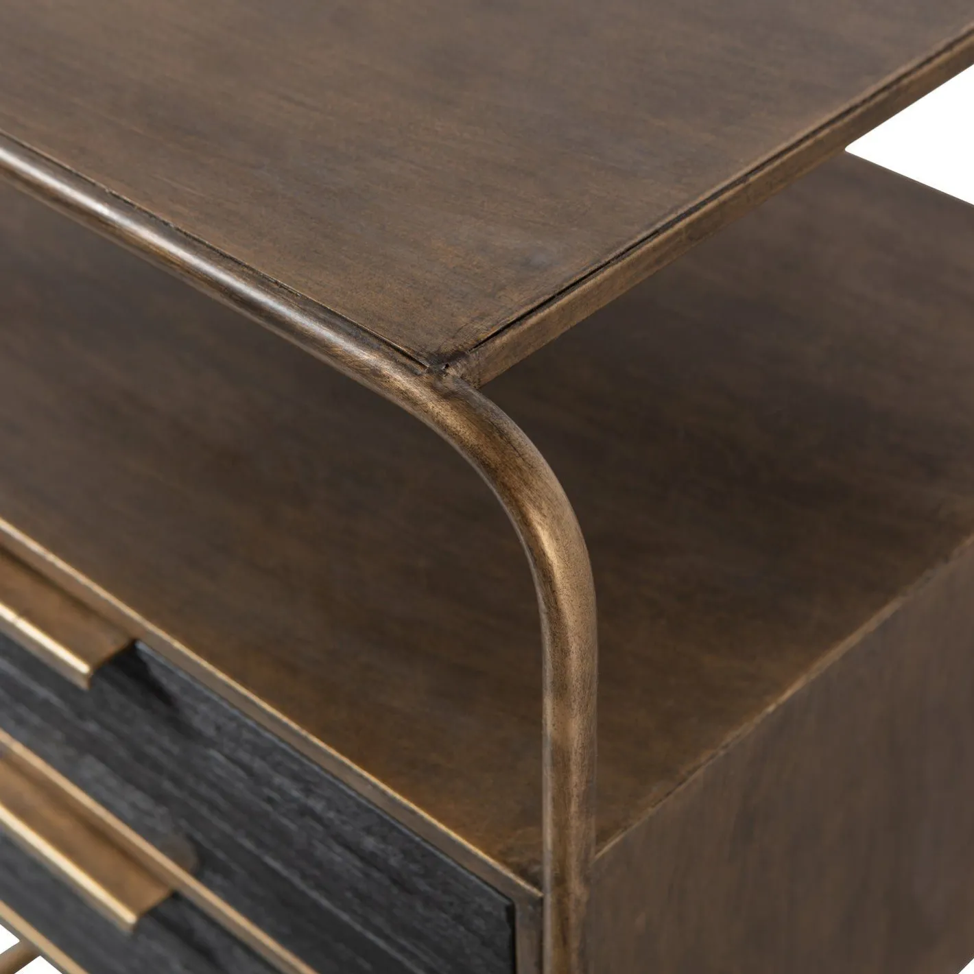 Discount WOOOD Polite Nachtkastje Antique Brass