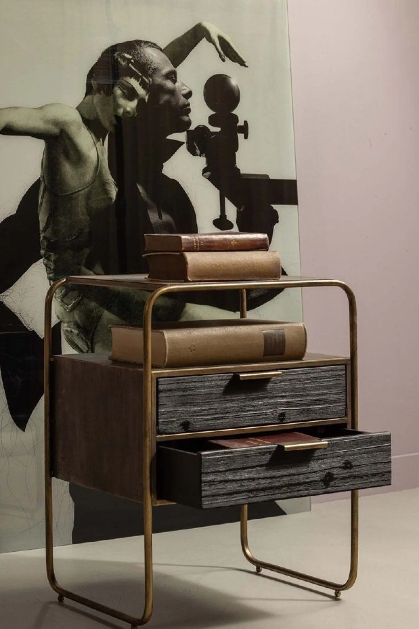 Discount WOOOD Polite Nachtkastje Antique Brass
