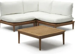 Outlet Kave Home Portitxol Loungeset Wit, Bruin