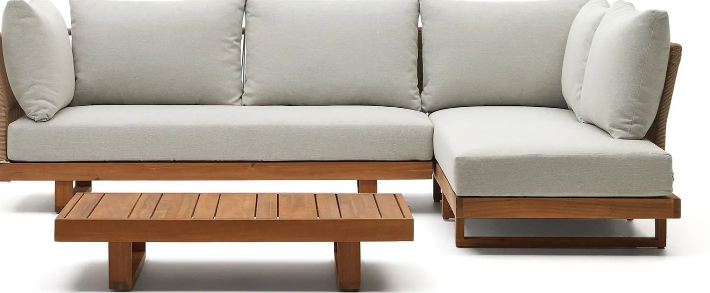 Clearance Kave Home Raco Loungeset Bruin, Grijs