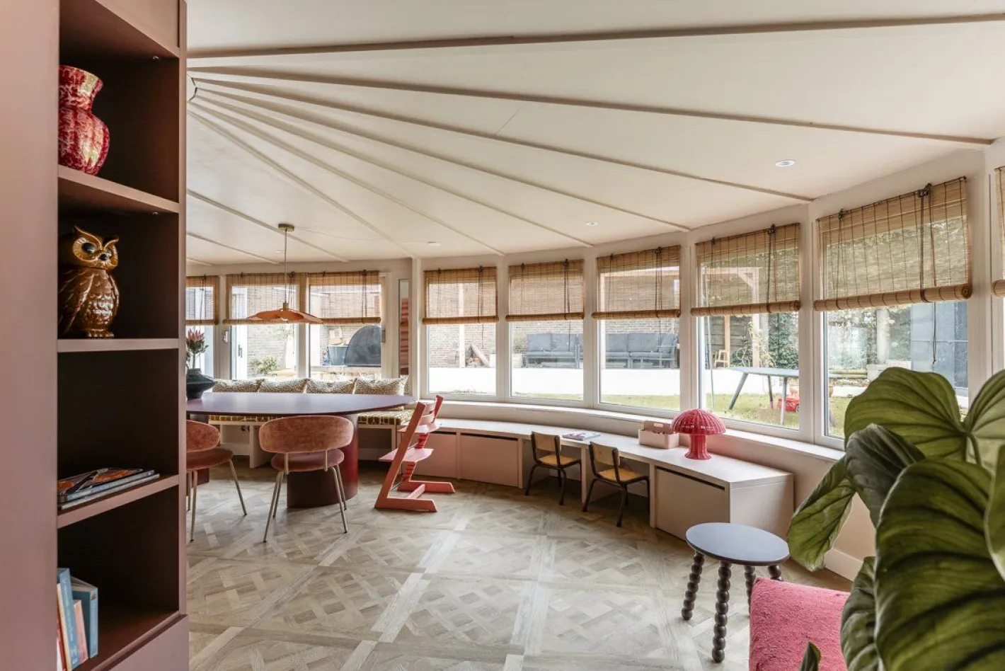 New HKLIVING Rattan Tafellamp Roze