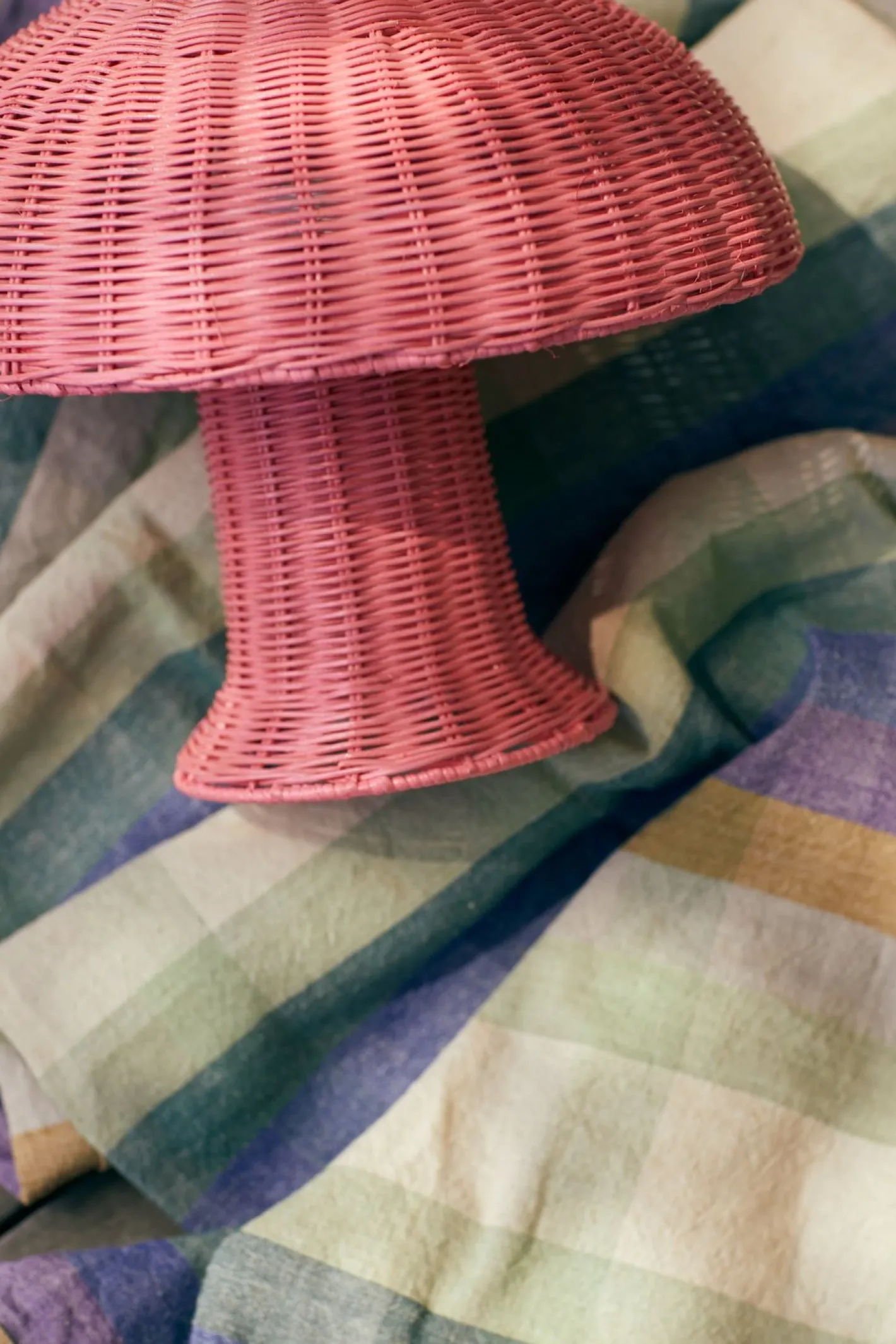New HKLIVING Rattan Tafellamp Roze