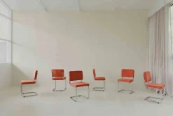 Clearance Zuiver Ridge Rib (set van 2) Eetkamerstoel Orange