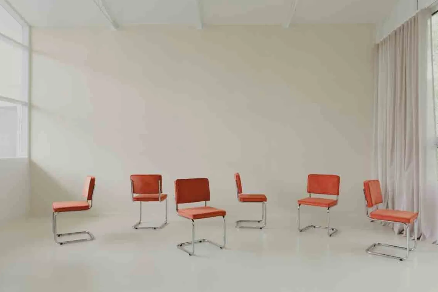 Clearance Zuiver Ridge Rib (set van 2) Eetkamerstoel Orange