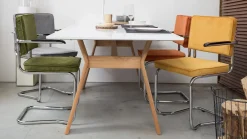Zuiver Ridge Rib (set van 2) Eetkamerstoel Yellow