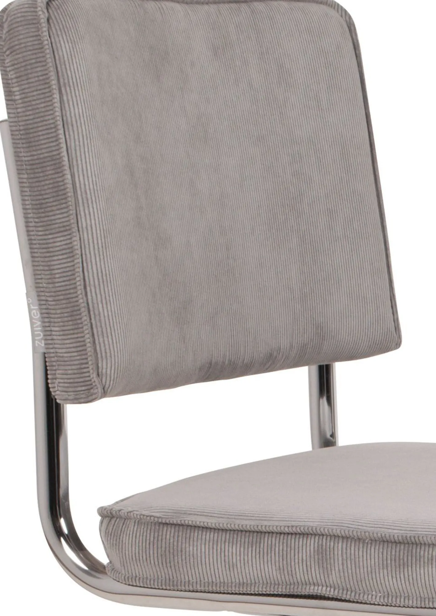 Outlet Zuiver Ridge Rib (set van 2) Eetkamerstoel Cool Grey