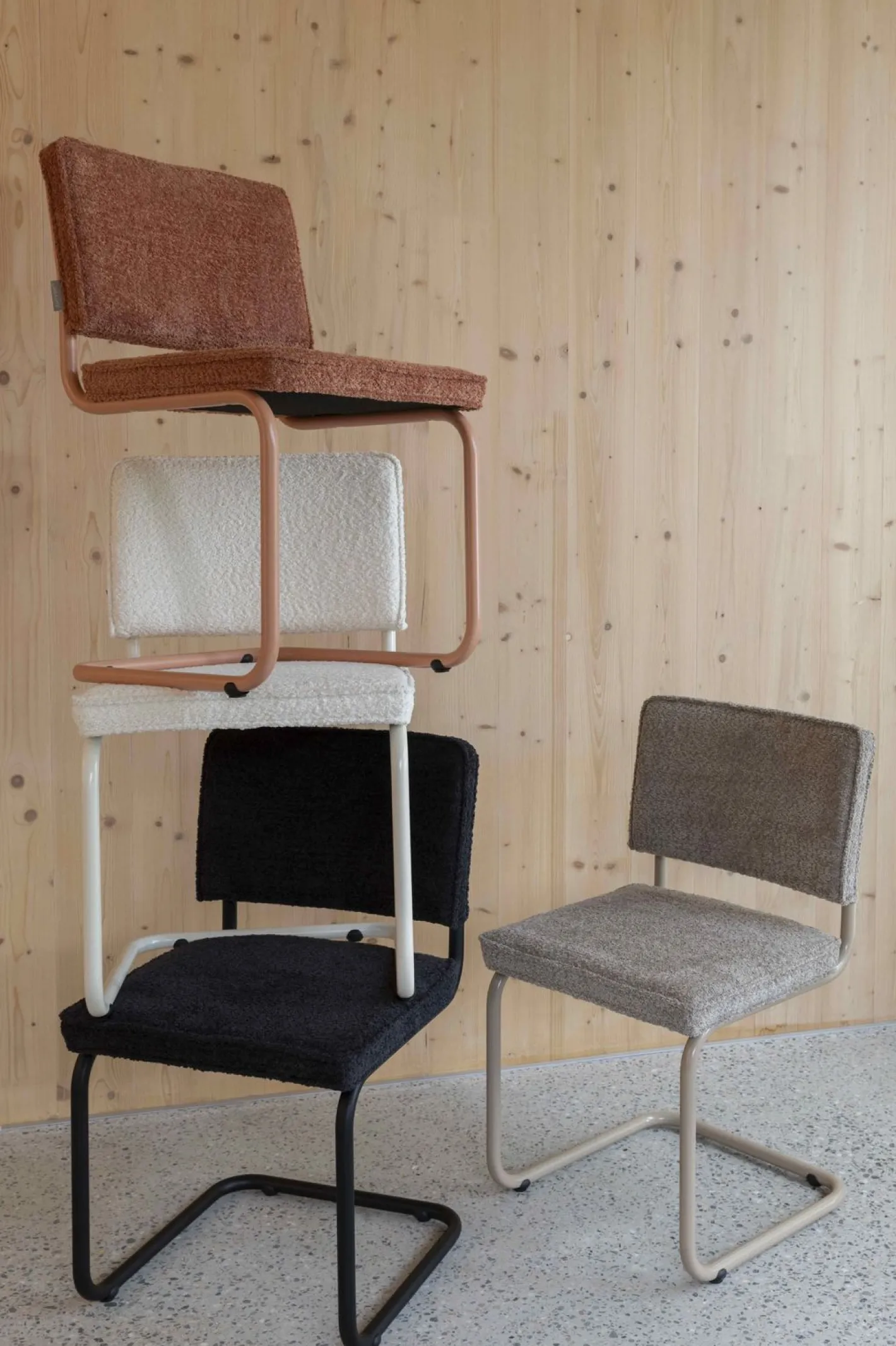 Sale Zuiver Ridge Soft (set van 2) Eetkamerstoel Zwart