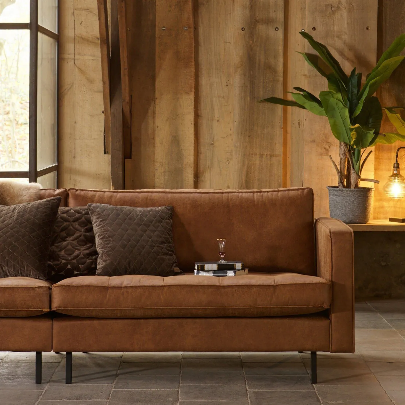 Discount WOOOD Rodeo Classic 3-Zitsbank cognac