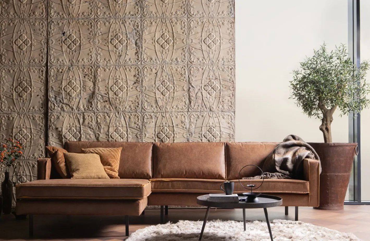 Sale WOOOD Rodeo Rechts Loungebank Cognac