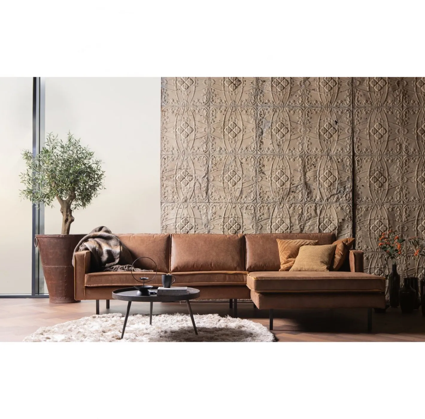 Sale WOOOD Rodeo Rechts Loungebank Cognac