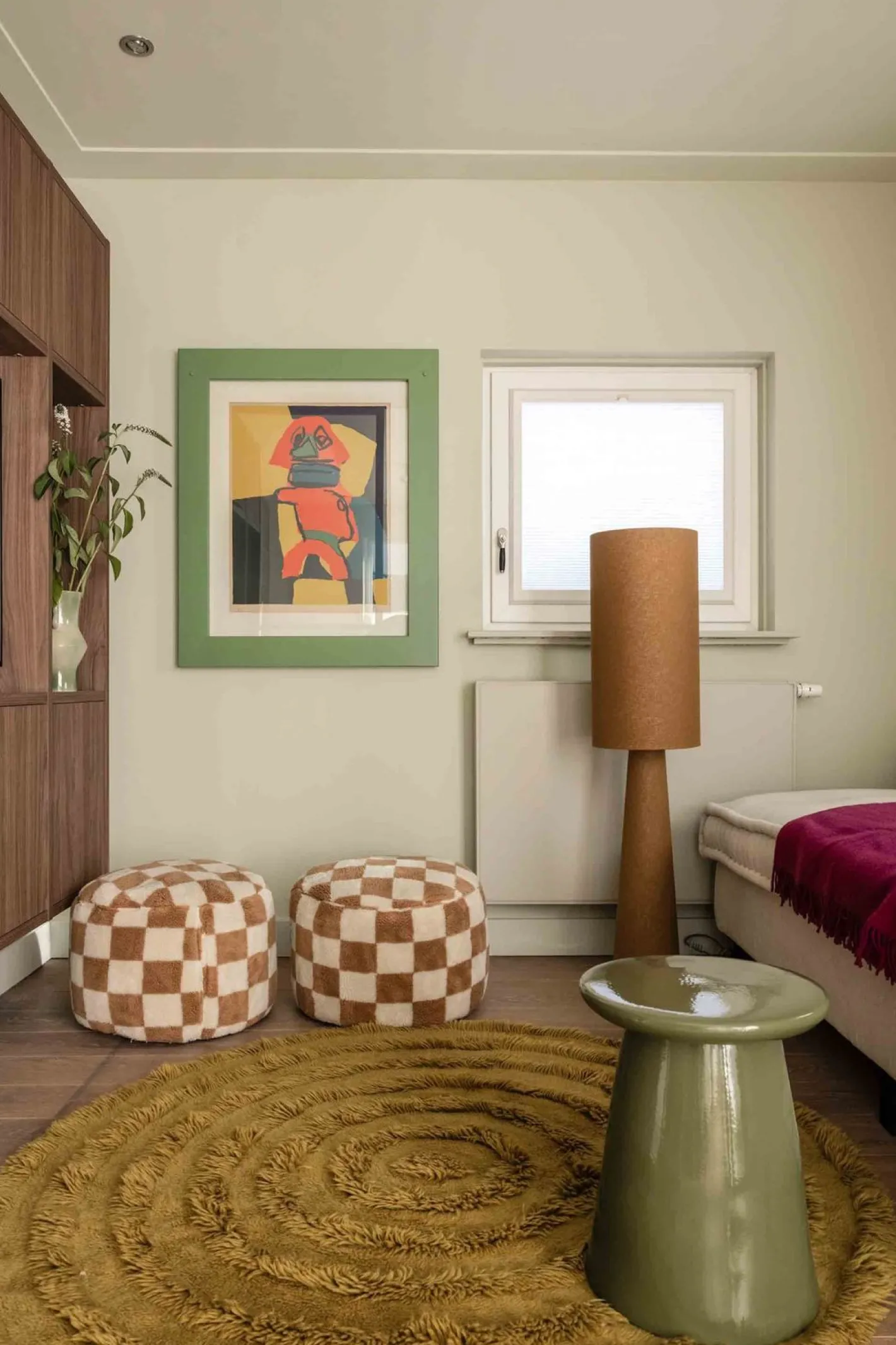 HKLIVING Round Woolen Rug Seaweed Vloerkleed Green