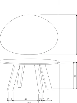 New WOOOD Roundly Eettafel Walnut