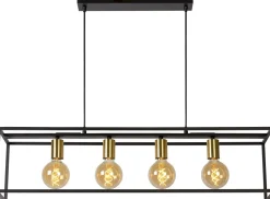 Online Lucide Ruben Hanglamp Zwart, Goud