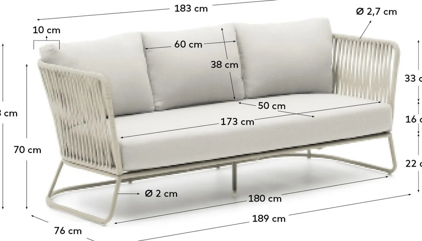 Kave Home Saconca Tuinbank Grijs