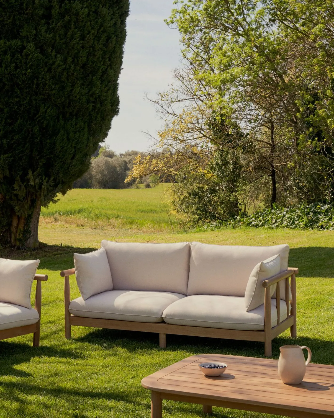 Best Kave Home Sacova Outdoor 2-Zitsbank Naturel, Beige