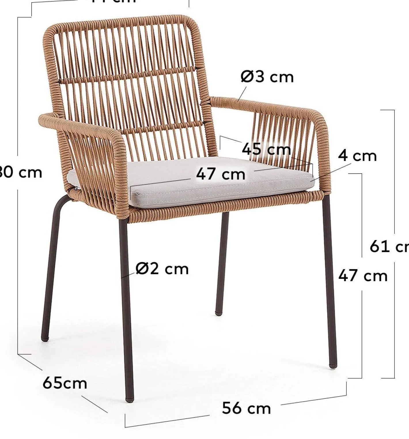 Clearance Kave Home Samt Tuinstoel Beige