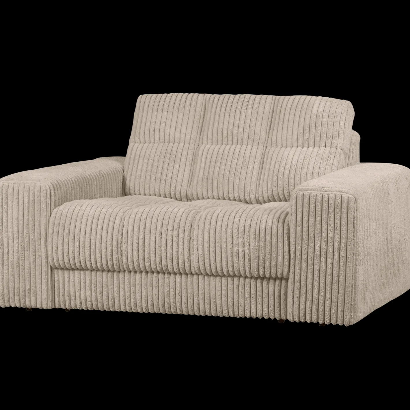 Hot WOOOD Second Date Rib Loveseat Travertin