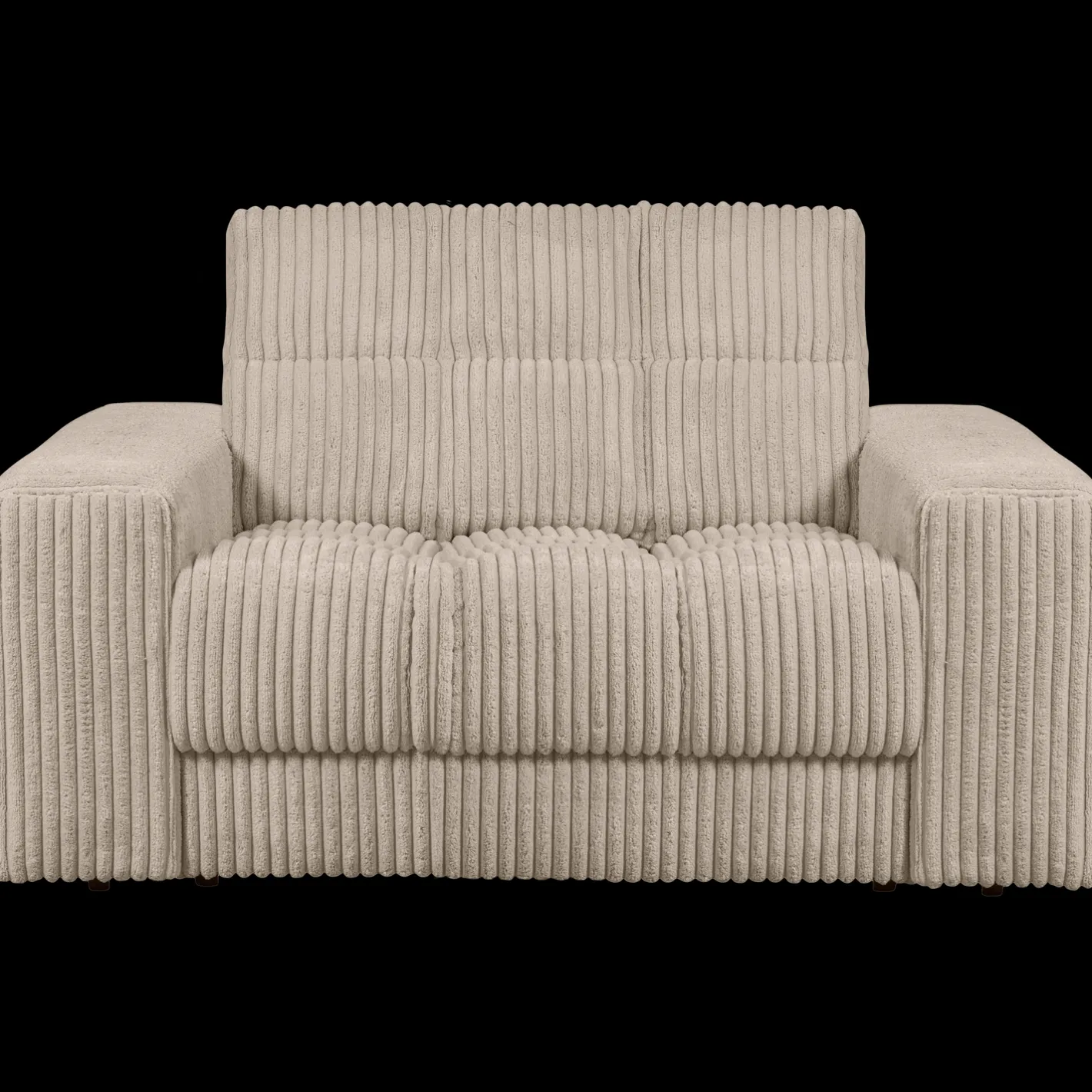 Hot WOOOD Second Date Rib Loveseat Travertin