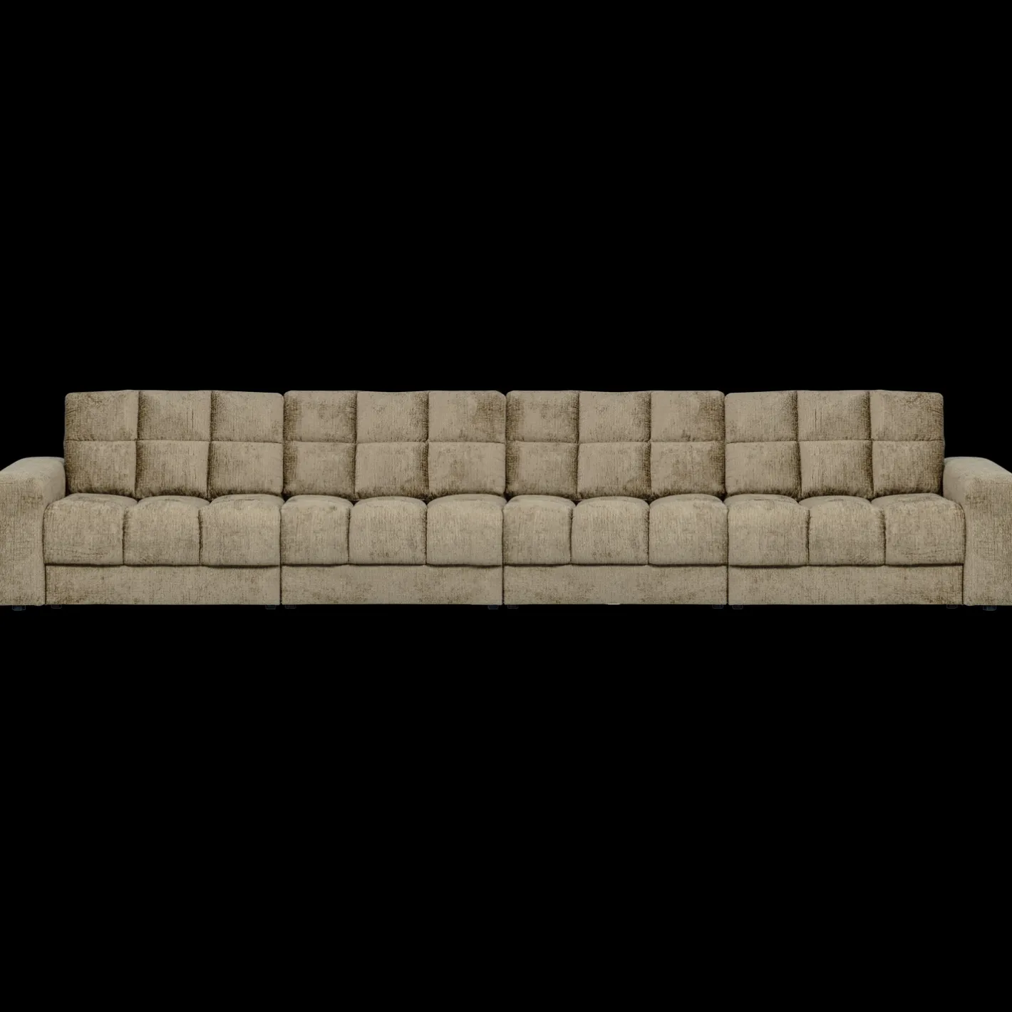 Clearance WOOOD Second Date Velvet 4-Zitsbank Wheatfield