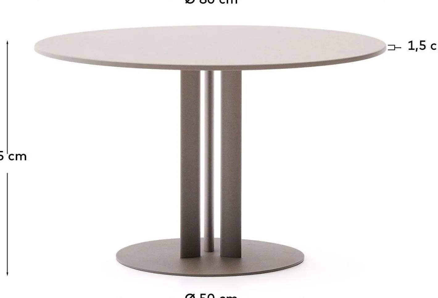 Outlet Kave Home Sedalis Outdoor Bistrotafel Taupe