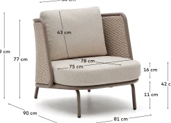 Discount Kave Home Sedalis Outdoor Fauteuil Taupe, Beige