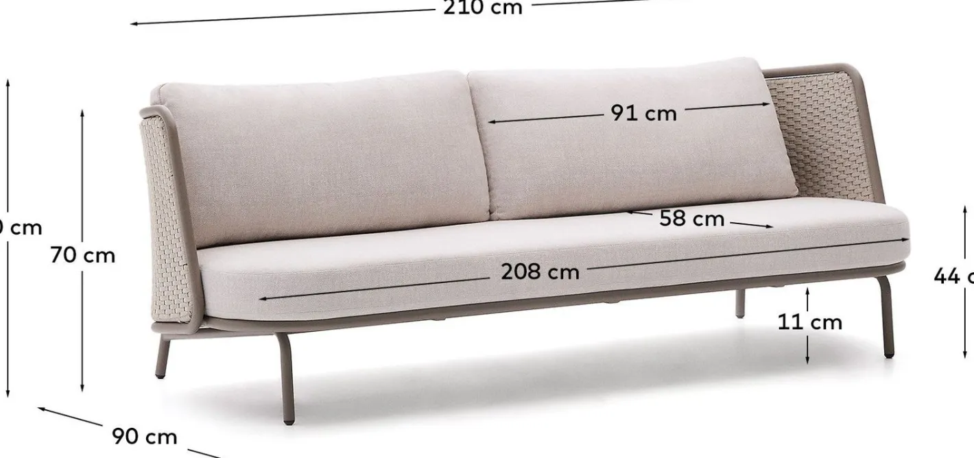 Discount Kave Home Sedalis Tuinbank Taupe, Beige