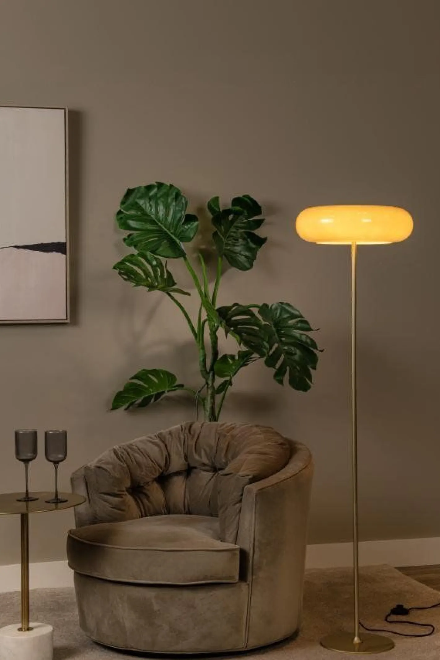 New Lucide Sentino Vloerlamp Taupe