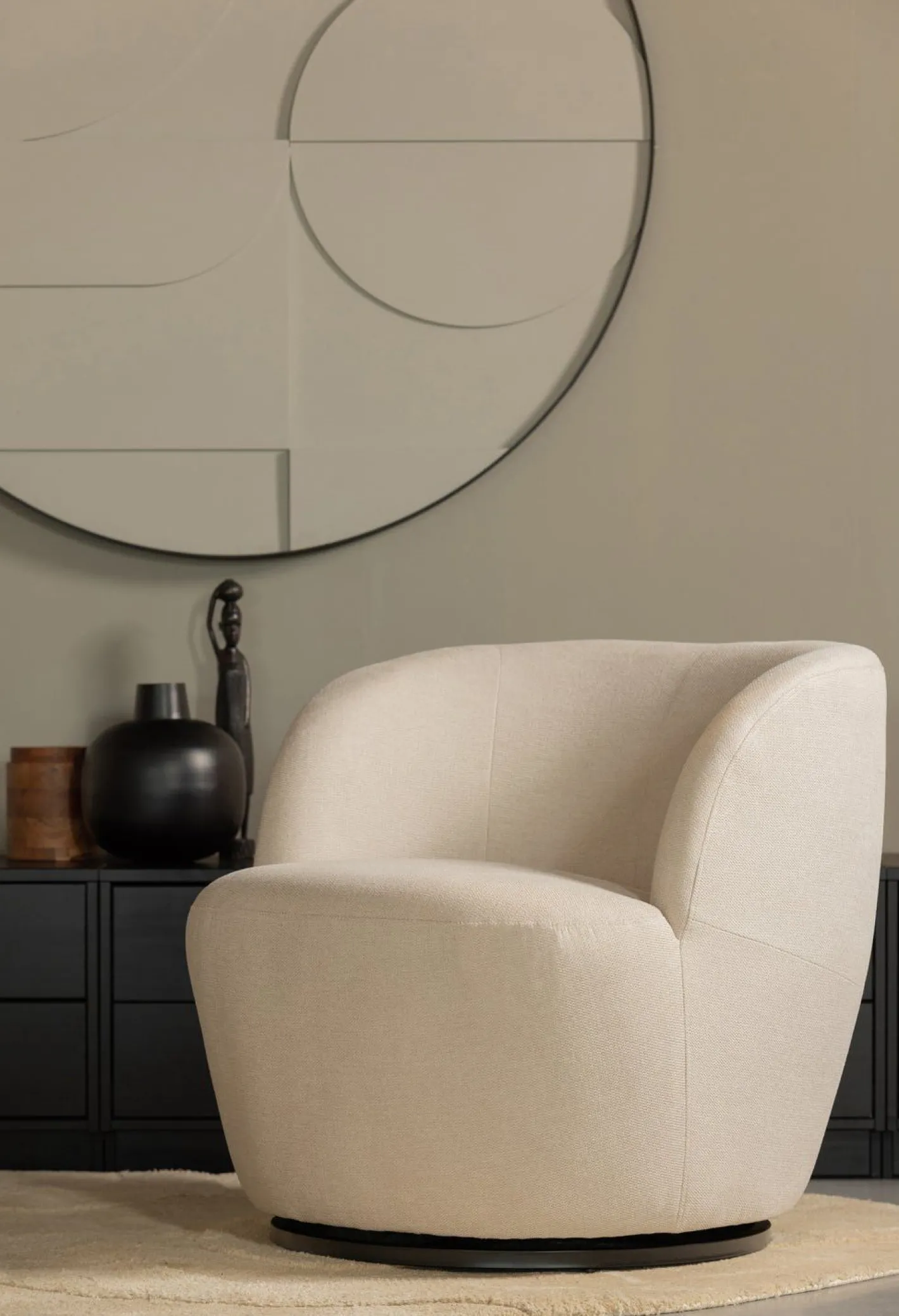 New WOOOD Serra Draaifauteuil Off White