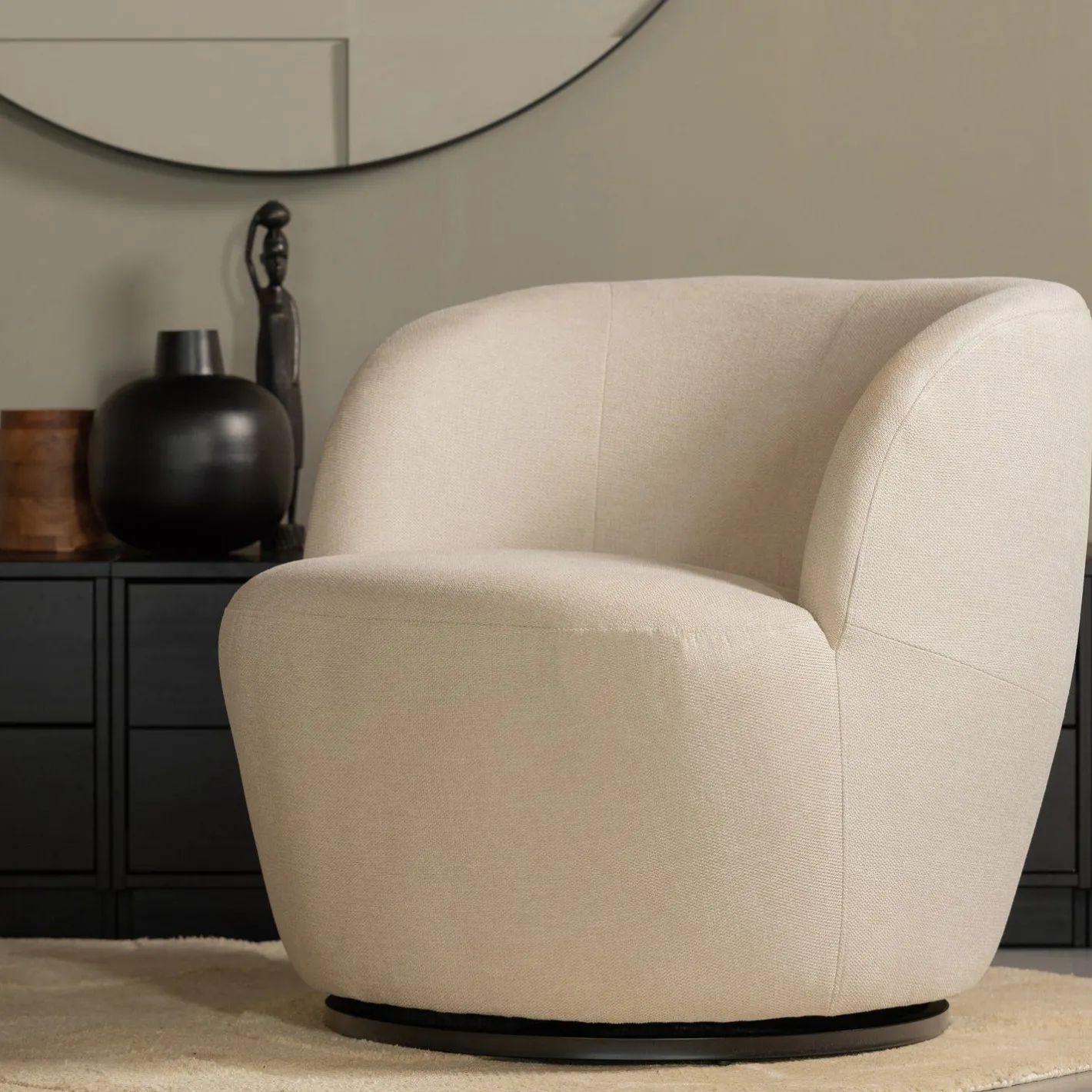 New WOOOD Serra Draaifauteuil Off White